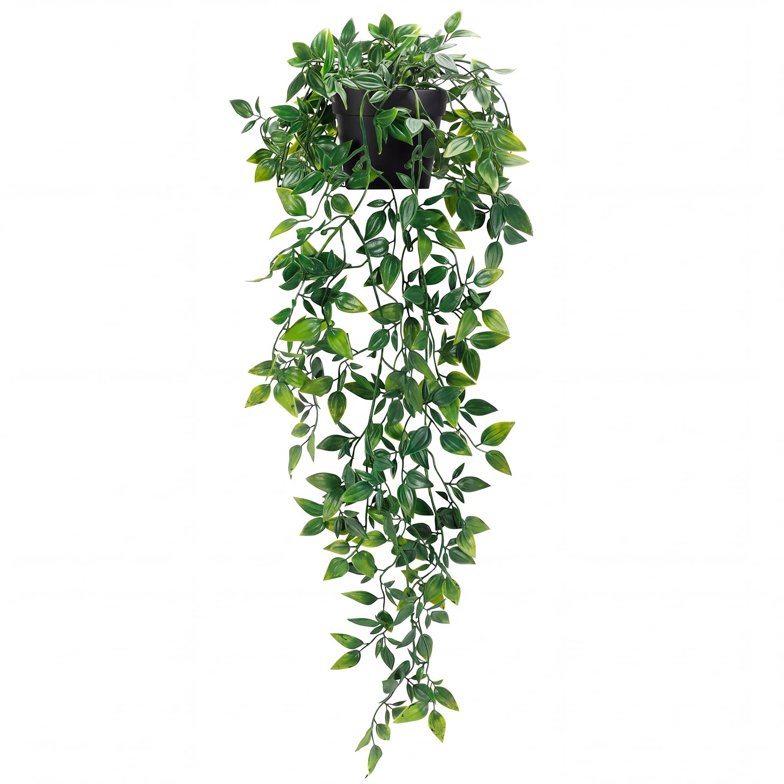 Whonline Fake Hanging Plants, Artificial Small Potted Plants for Indoor Outdoor Aesthetic Office Living Room Shelf Decor (1 Pack)