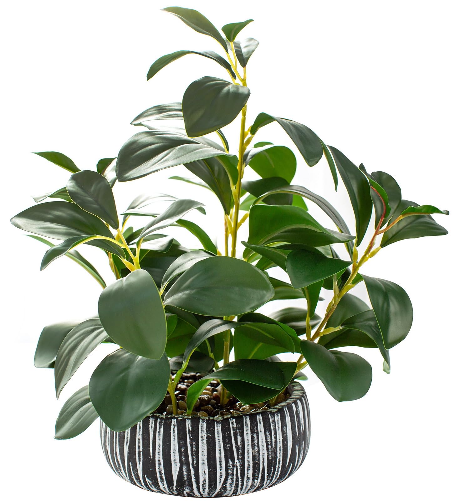 AlphaAcc Fake Plants Potted Artificial Succulents Home Office Decor | Artificial plants with rustic black clay planter ideal bathroom kitchen office farmhouse desk living room indoor decor